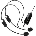 Sonicgear Rechargeable Dual Headset Microphones Wmh 100 Ul Black - (WMH100ULD)