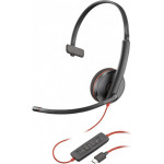 HP Call Center Headset Poly Blackwire C3210, Mono, USB-C, Black - (8X214A6)