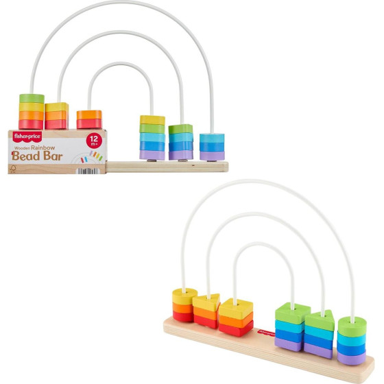 Fisher-Price: Wooden Rainbow Bead Ba (JFG15)