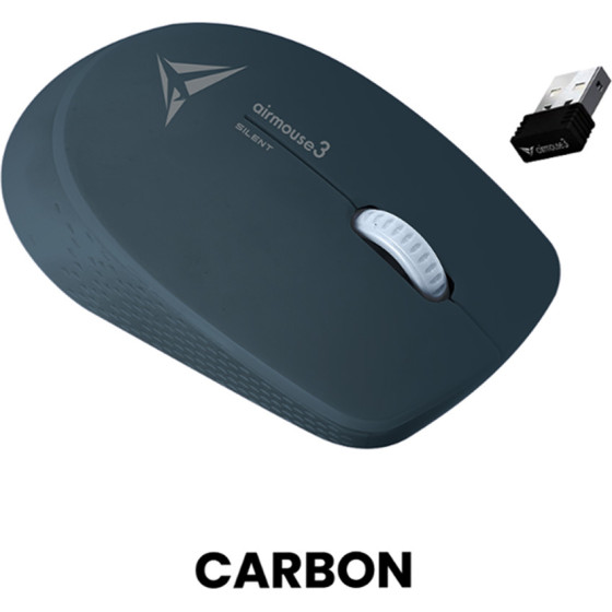 Alcatroz Wireless Longlasting Silent Mouse Carbon - (AIRMOUSE-3S-C)