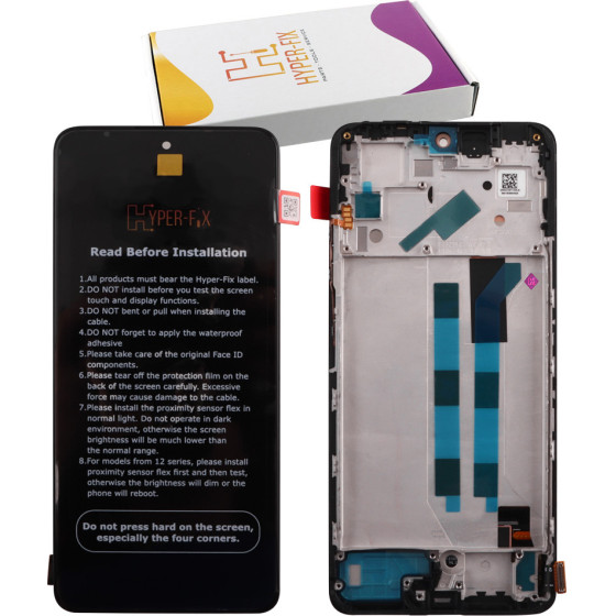 HYPER-Fix Xiaomi Redmi Note 12 Pro 4G ����� + Touch Screen + Lens + Frame Black Service Pack - (HF-5600010K6A00)