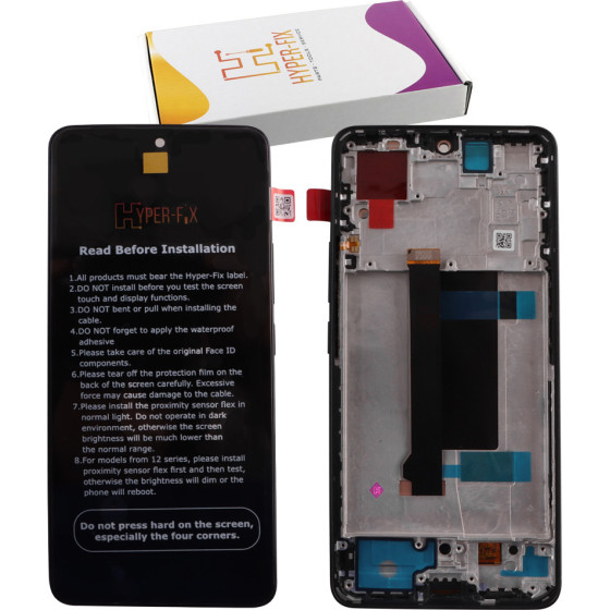 HYPER-Fix Xiaomi Redmi Note 13 Pro 5G/Poco X6 5G ����� + Touch Screen + Lens + Frame Black Service Pack - (HF-5600020N1600)