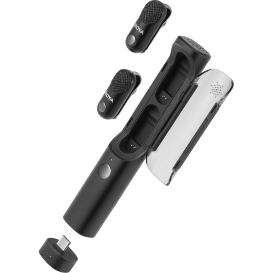 BOYA Magic - Type-C & 3,5mm, USB-C Receiver Wireless Microphone 2 Tx + 1 Rx + Charing Case - (BOYA Magic-05)