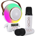 EXTRALINK Kids Astro Led Karaoke Wireless Speaker Dual Microphone White - (EX.37674)