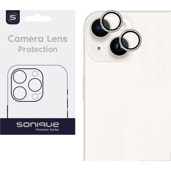 Sonique Camera Protection Glitter Lens Pro Apple Iphone 14 / Iphone 14 Plus Silver