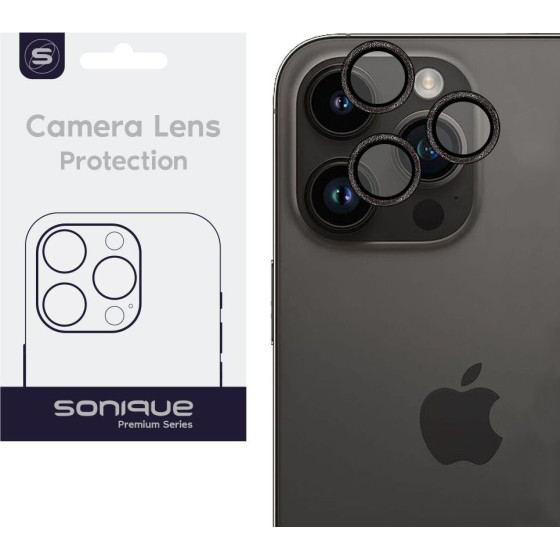 Sonique Camera Protection Glitter Lens Pro Apple Iphone 14 Pro / Iphone 14 Pro Max Black