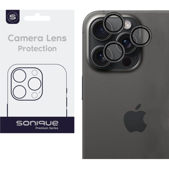 Sonique Camera Protection Glitter Lens Pro Apple Iphone 15 Pro / Iphone 15 Pro Max Natural Titanium