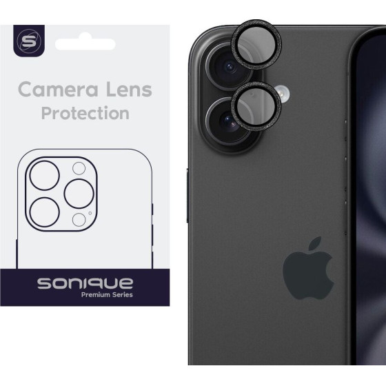 Sonique Camera Protection Glitter Lens Pro Apple Iphone 16 / Iphone 16 Plus Black