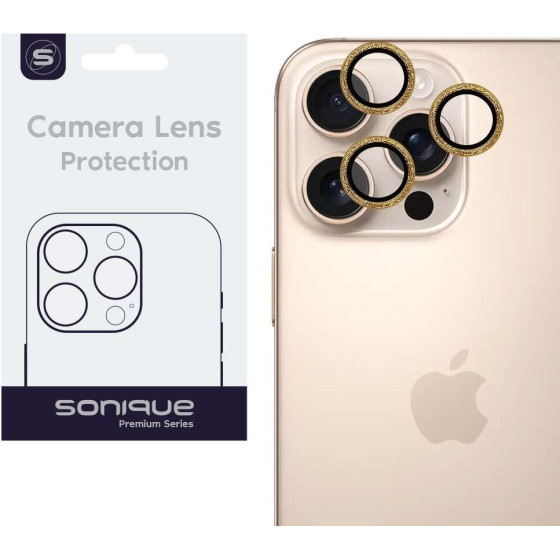 Sonique Camera Protection Glitter Lens Pro Apple Iphone 16 Pro / Iphone 16 Pro Max Desert Titanium