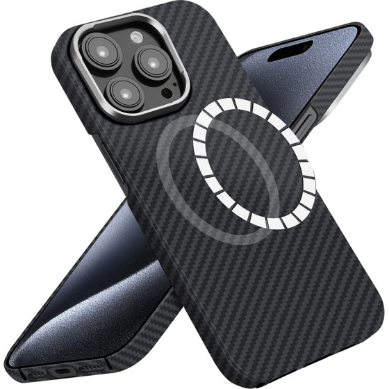 Techsuit - Aramid Fiber Magsafe - Iphone 15 Pro - Black