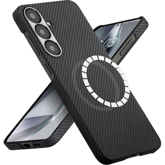 Techsuit - Aramid Fiber Magsafe - Samsung Galaxy S25 - Black