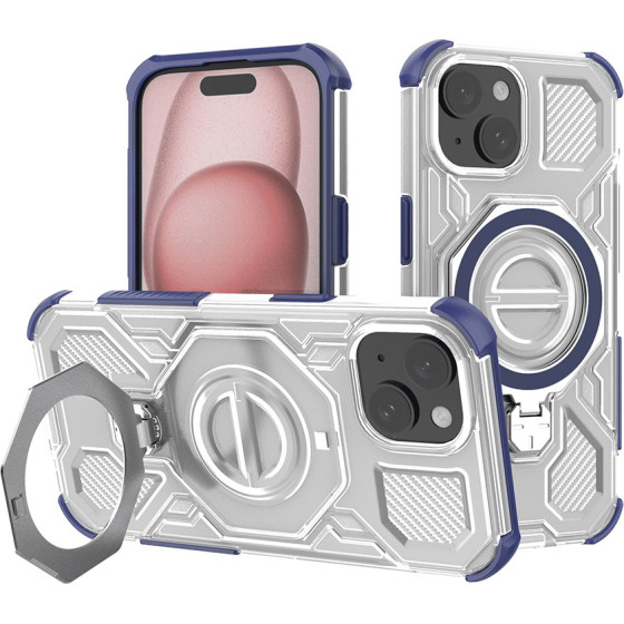 Techsuit - Carbon Shield Pro - Iphone 15 - Blue Transparent
