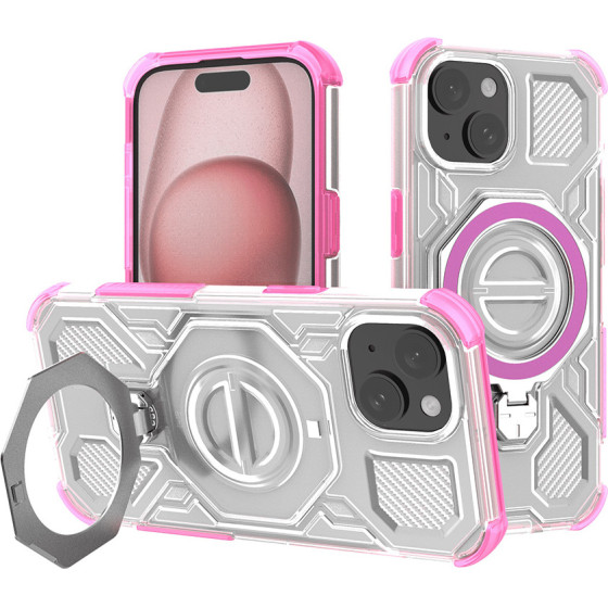 Techsuit - Carbon Shield Pro - Iphone 15 - Pink Transparent