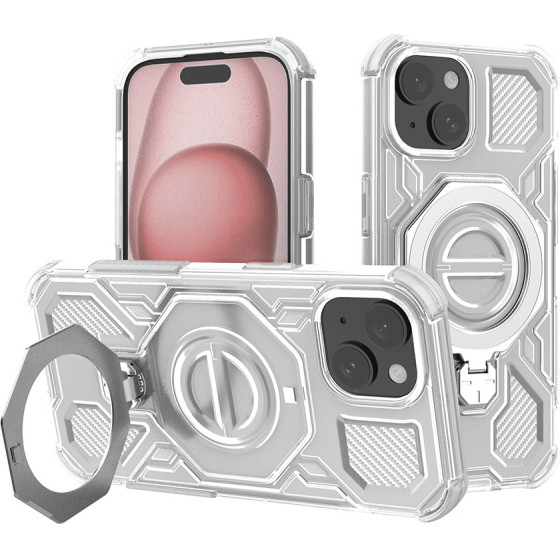Techsuit - Carbon Shield Pro - Iphone 15 - White Transparent