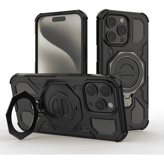 Techsuit - Carbon Shield Pro - Iphone 15 Pro - Black
