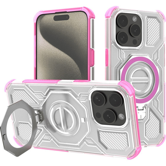 Techsuit - Carbon Shield Pro - Iphone 15 Pro - Pink Transparent