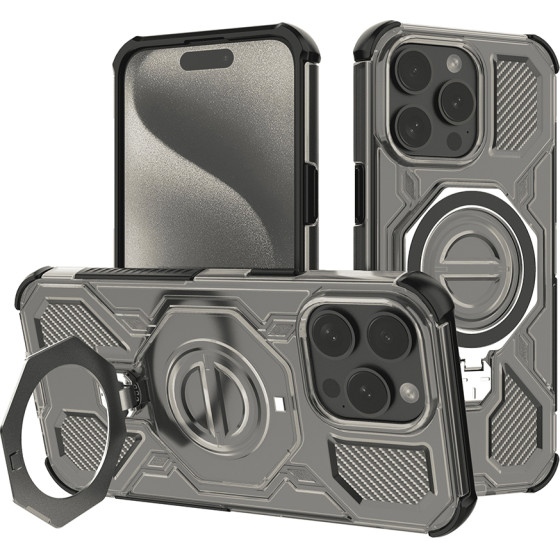 Techsuit - Carbon Shield Pro - Iphone 15 Pro Max - Smoke Black