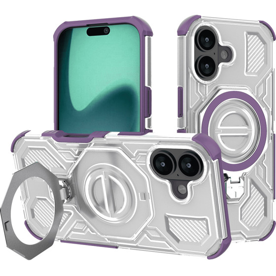 Techsuit - Carbon Shield Pro - Iphone 16 - Purple Transparent