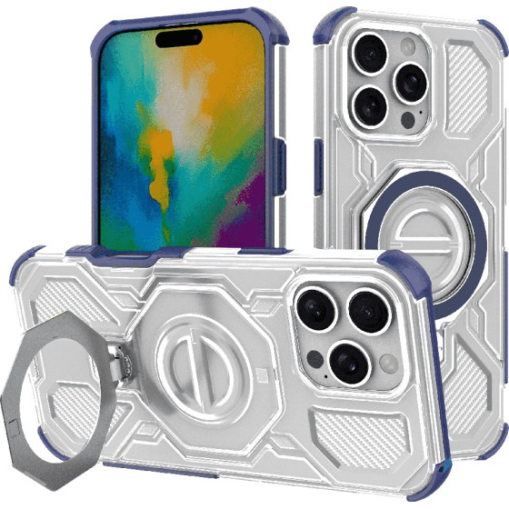 Techsuit - Carbon Shield Pro - Iphone 16 Pro - Blue Transparent