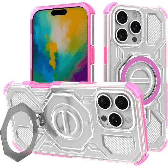 Techsuit - Carbon Shield Pro - Iphone 16 Pro Max - Pink Transparent