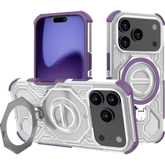 Techsuit - Carbon Shield Pro - Iphone 17 Pro - Purple Transparent