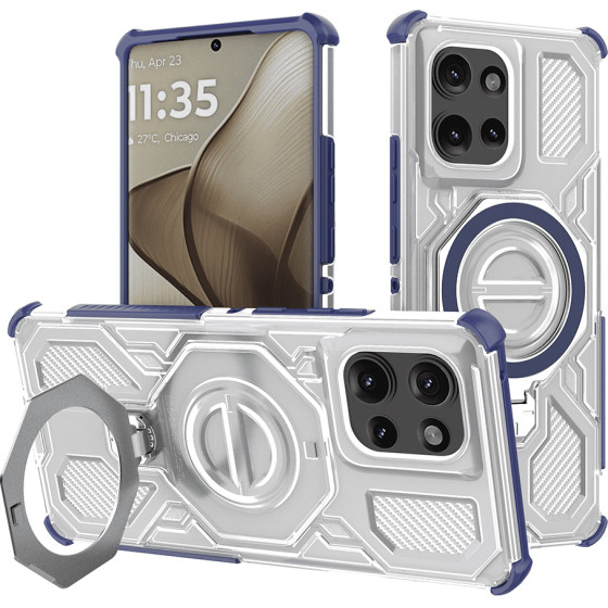 Techsuit - Carbon Shield Pro - Motorola Edge 50 - Blue Transparent