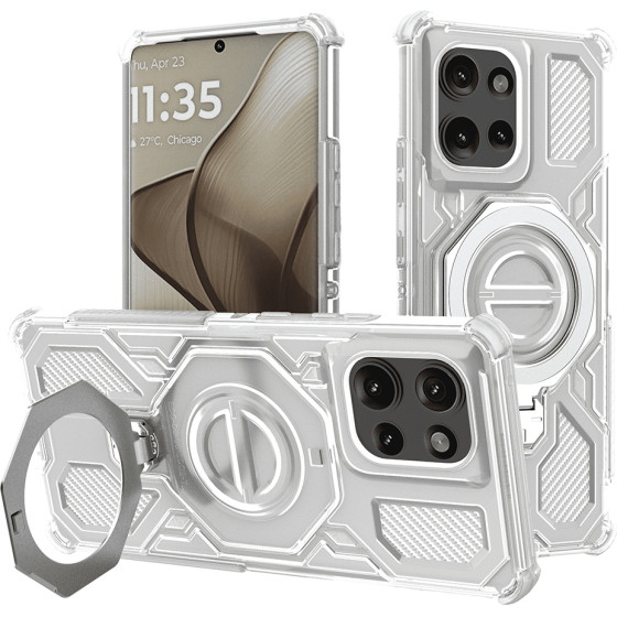 Techsuit - Carbon Shield Pro - Motorola Edge 50 - White Transparent