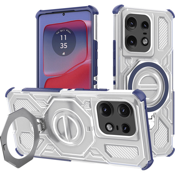 Techsuit - Carbon Shield Pro - Motorola Edge 50 Pro - Blue Transparent