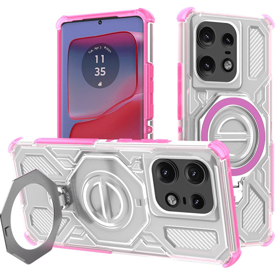 Techsuit - Carbon Shield Pro - Motorola Edge 50 Pro - Pink Transparent