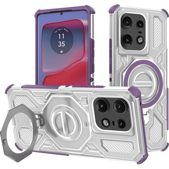Techsuit - Carbon Shield Pro - Motorola Edge 50 Pro - Purple Transparent