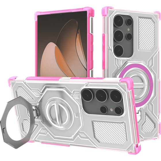 Techsuit - Carbon Shield Pro - Samsung Galaxy S24 Ultra - Pink Transparent