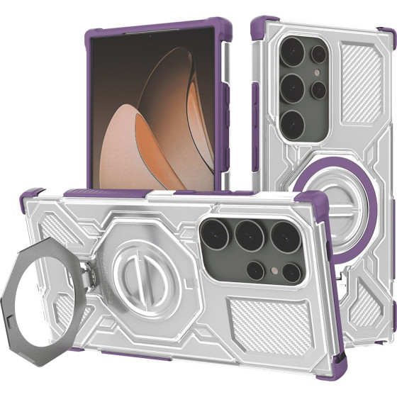 Techsuit - Carbon Shield Pro - Samsung Galaxy S24 Ultra - Purple Transparent