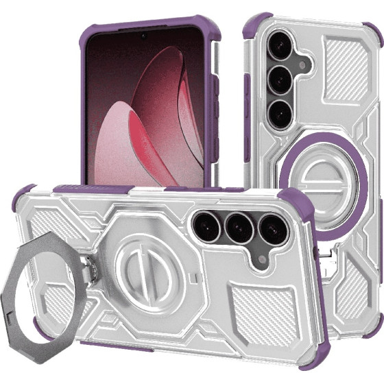 Techsuit - Carbon Shield Pro - Samsung Galaxy S25 - Purple Transparent