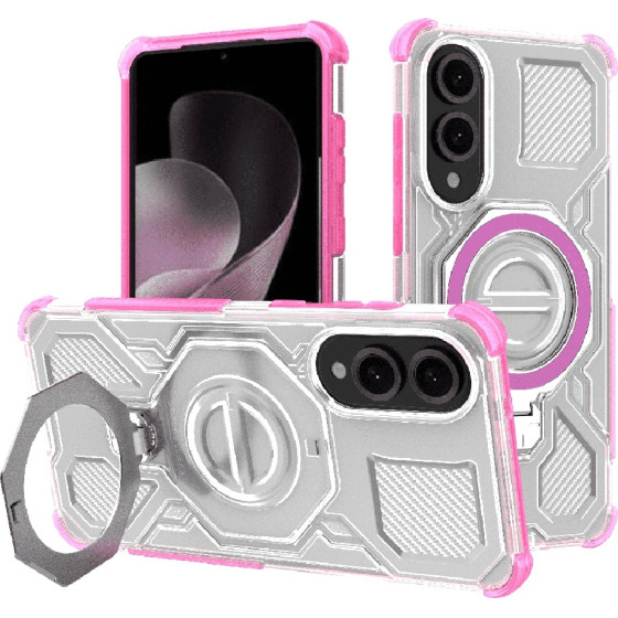 Techsuit - Carbon Shield Pro - Samsung Galaxy S25 Edge - Pink Transparent