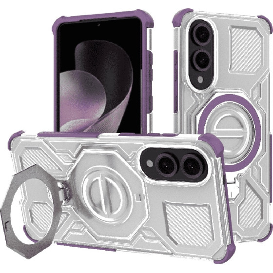 Techsuit - Carbon Shield Pro - Samsung Galaxy S25 Edge - Purple Transparent