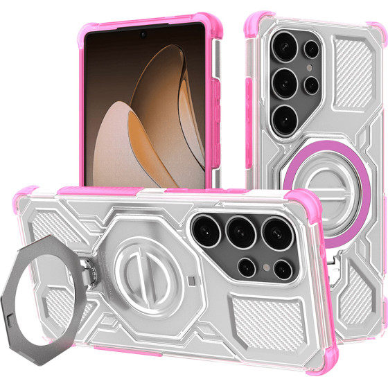 Techsuit - Carbon Shield Pro - Samsung Galaxy S25 Ultra - Pink Transparent