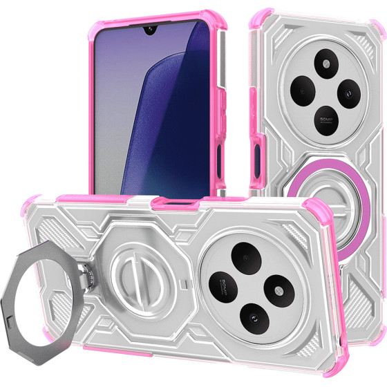 Techsuit - Carbon Shield Pro - Xiaomi Redmi 14C / Poco C75 - Pink Transparent