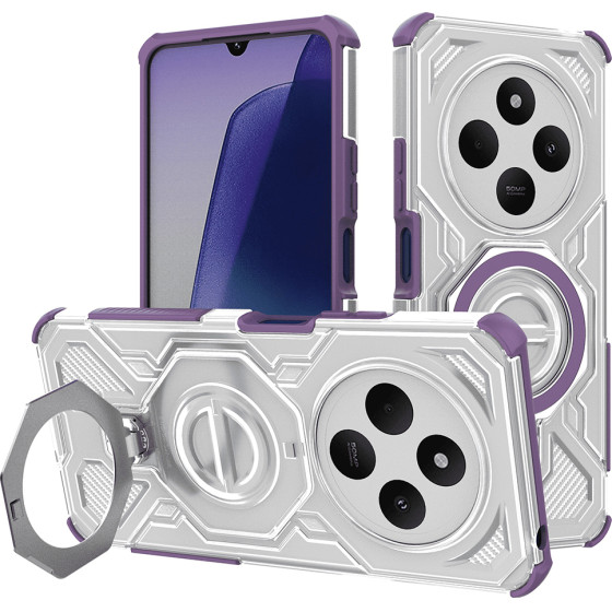 Techsuit - Carbon Shield Pro - Xiaomi Redmi 14C / Poco C75 - Purple Transparent