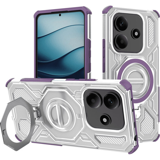 Techsuit - Carbon Shield Pro - Xiaomi Redmi Note 14 5G - Purple Transparent