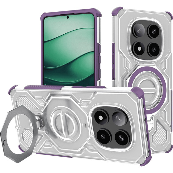 Techsuit - Carbon Shield Pro - Xiaomi Redmi Note 14 Pro+ 5G - Purple Transparent