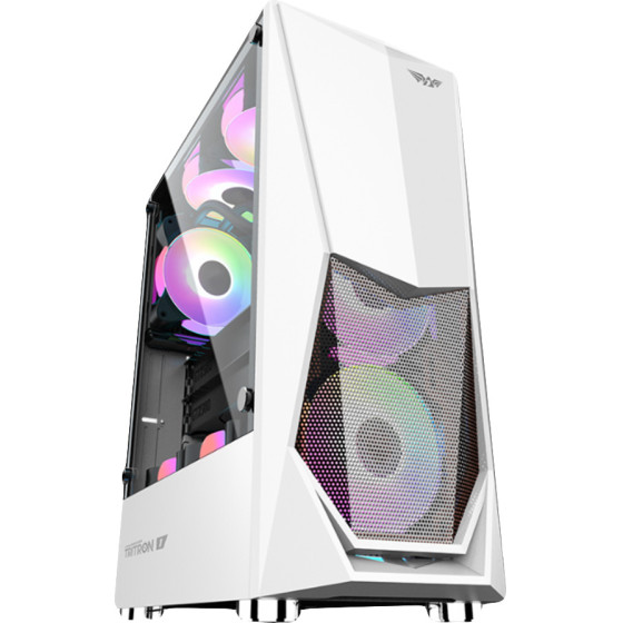 Armaggeddon ATX/Matx Pc Casing With 3xArgb Fans White - (TRITRON1-W)