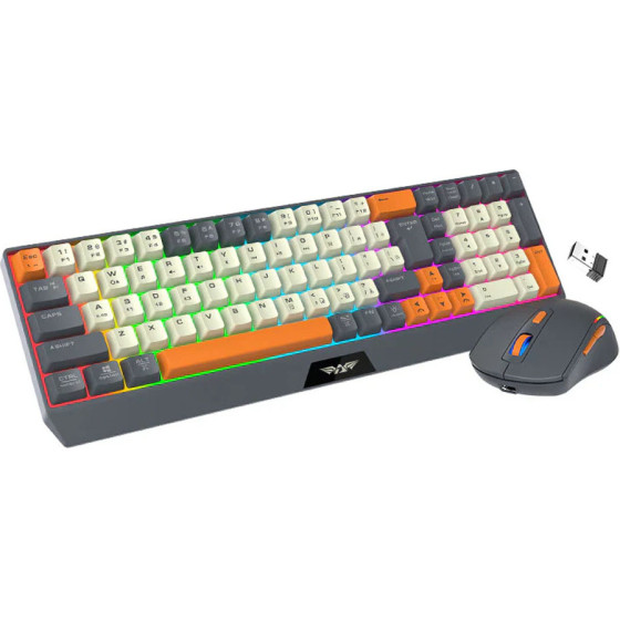 Armaggeddon Dual Mode Gaming Combo Keyboard And Mouse MM-852R Duo Stealth Grey Orange - (MM-852R-GO)