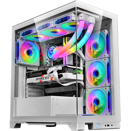 Armaggeddon E-Atx Rgb Transparent Fish Tank Gaming Case Aquaron Xtreme White - (AQUARON-XTREME-W)