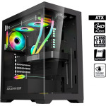 Armaggeddon Full Atx Transparent Fish Tank Gaming Case Aquaron Pro Black - (AQUARON-PRO-B)
