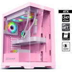 Armaggeddon Full Atx Transparent Fish Tank Gaming Case Aquaron Pro Pink - (AQUARON-PRO-P)
