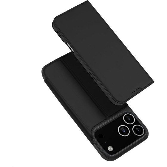 Dux Ducis Skin Pro Case For Iphone 17 Pro Max With Flip And Card Slot - Black - (Iphone 17 Pro Max Skin PRO)