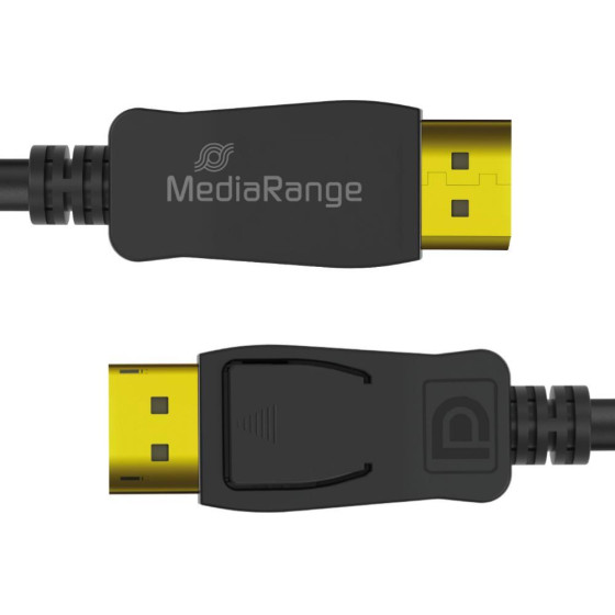 MediaRange DisplayPort� Cable, Ver. 2.1, 40 Gbps, 4k@120Hz, 8k@60Hz, True Color 24 Bit, Deep Color 30 Bit, HDR, Hdcp 2.2, 2.0m, Black - (MRCS248)