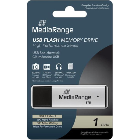 MediaRange Usb 3.2 Gen1 High Performance Flash Drive 1TB - (MR1905-1)