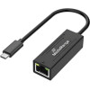 MediaRange Usb Type-C(R) Ethernet Adapter With RJ45 Port, 10/100/1000 Mbps, 20cm, Black - (MRCS237)