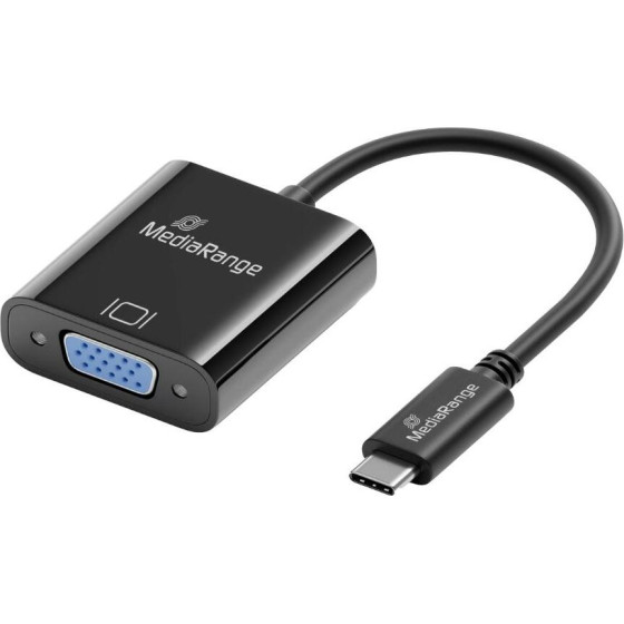 MediaRange Usb Type-C(R) To Vga Video Converter, 20cm, Black - (MRCS229)